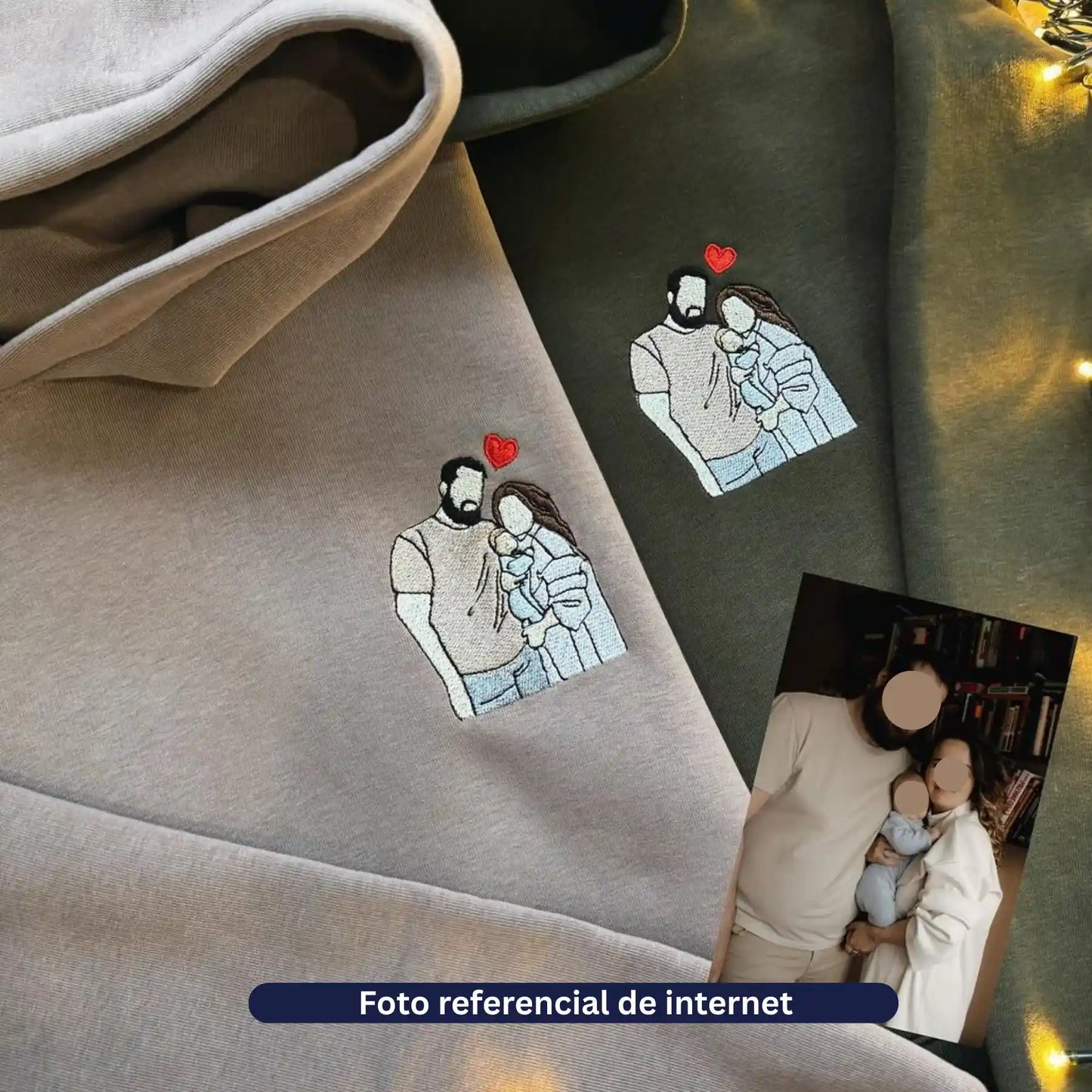 Pack 2 Polerones con tu Foto en Bordado