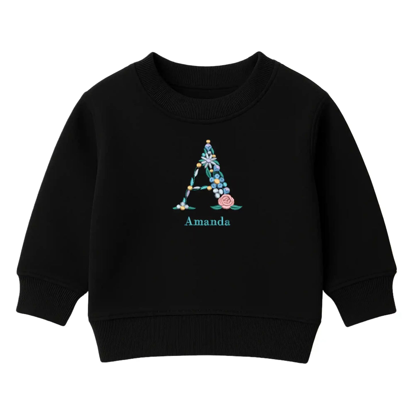 Letra Floral Bordada - Personalizada con Nombre