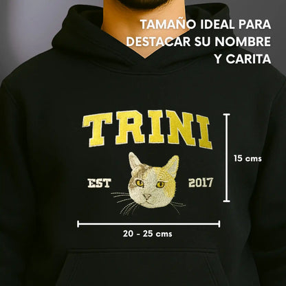 Pack 2 Polerones con Cara de tu Mascota en Bordado Hiper Realista Estilo College