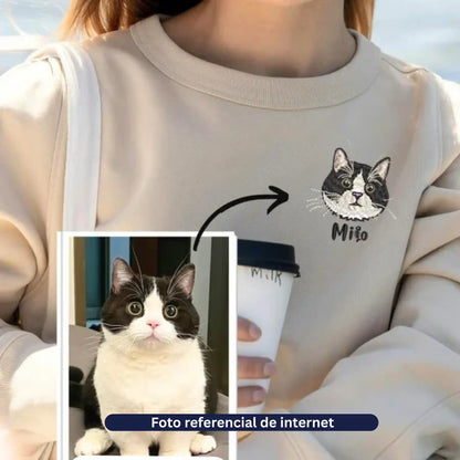 Cara de tu Mascota en Bordado Hiper Realista - Polerón Canguro