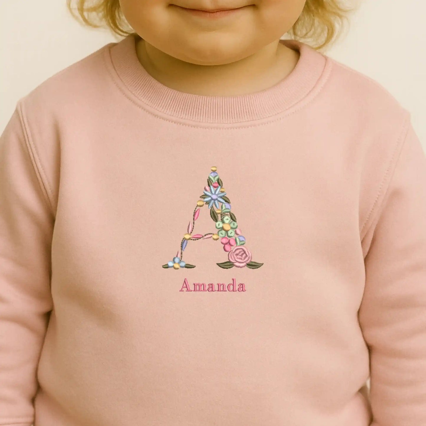 Letra Floral Bordada - Personalizada con Nombre
