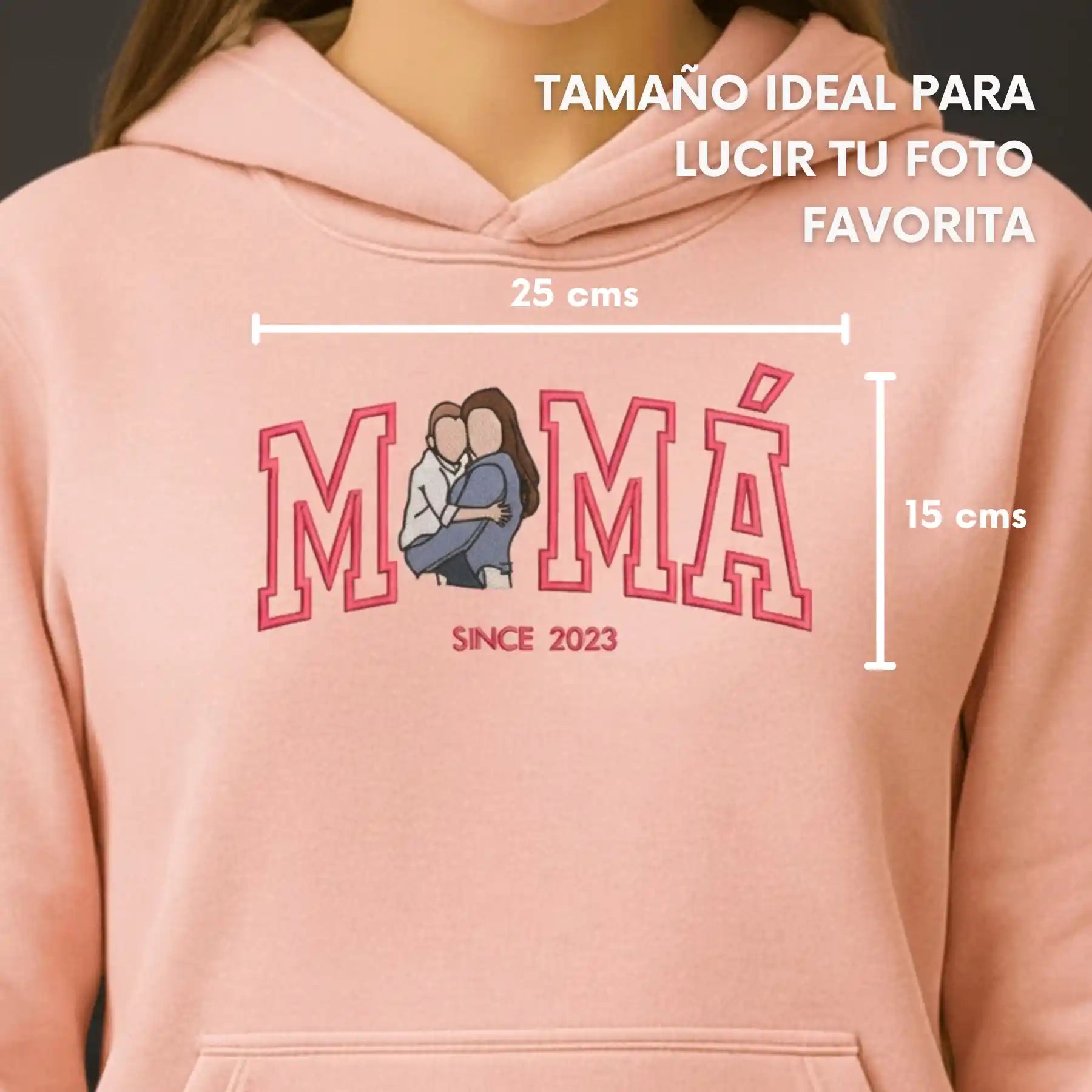 Mamá o Mom - Tu Foto en Bordado - Polerón Polo