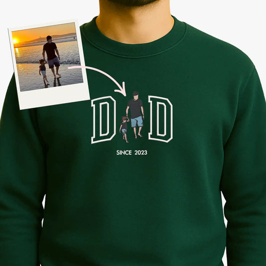 Papá o Dad - Tu Foto en Bordado - Polerón Polo