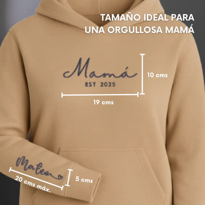 Mamá Desde - Personalizado con Año y Manga - Polerón Canguro