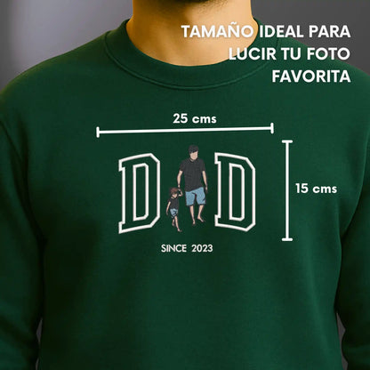 Papá o Dad - Tu Foto en Bordado - Polerón Polo