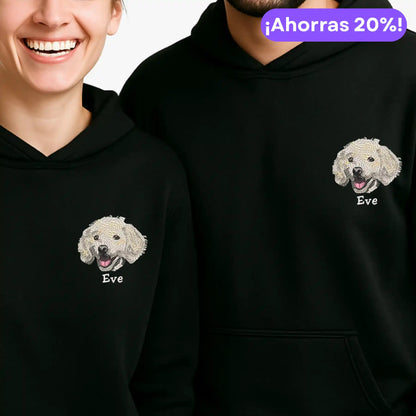 Pack 2 Polerones con Cara de tu Mascota en Bordado Hiper Realista