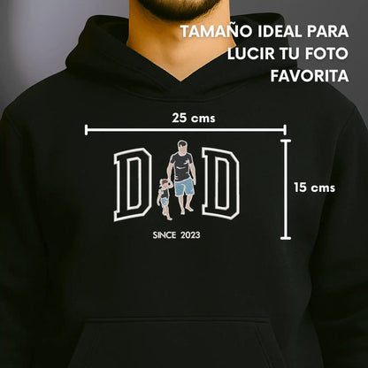 Papá o Dad - Tu Foto en Bordado - Polerón Canguro
