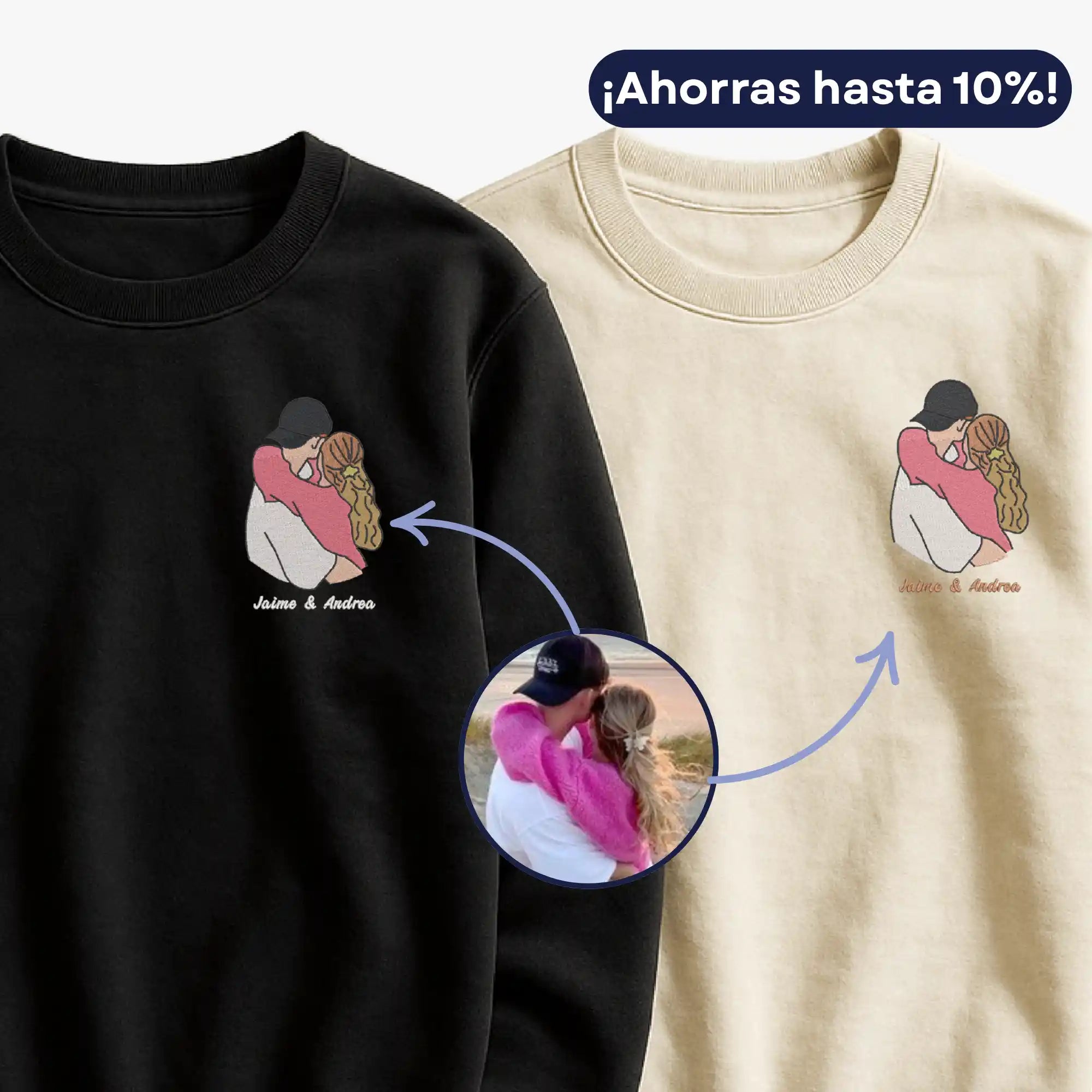 Pack 2 Polerones con tu Foto en Bordado