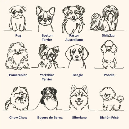 Silueta de Perro Minimalista Bordado - Polerón Canguro