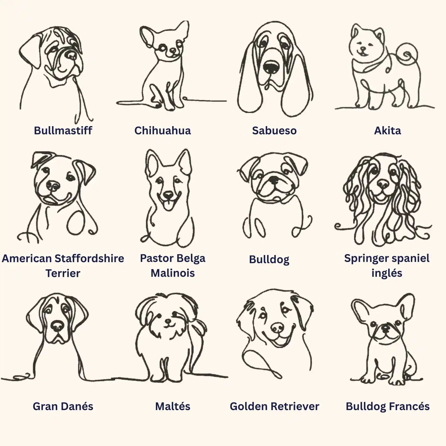Silueta de Perro Minimalista Bordado - Polerón Canguro