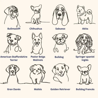 Silueta de Perro Minimalista Bordado - Polerón Canguro