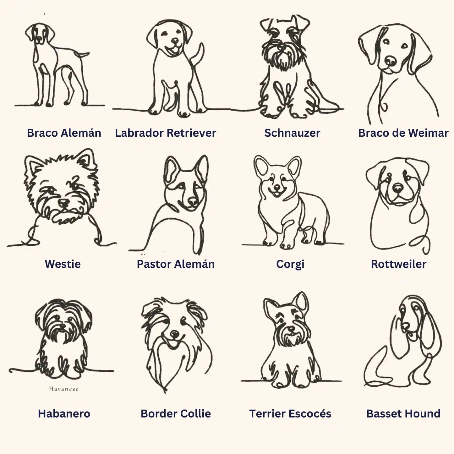 Silueta de Perro Minimalista Bordado - Polerón Canguro