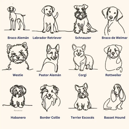 Silueta de Perro Minimalista Bordado - Polerón Canguro