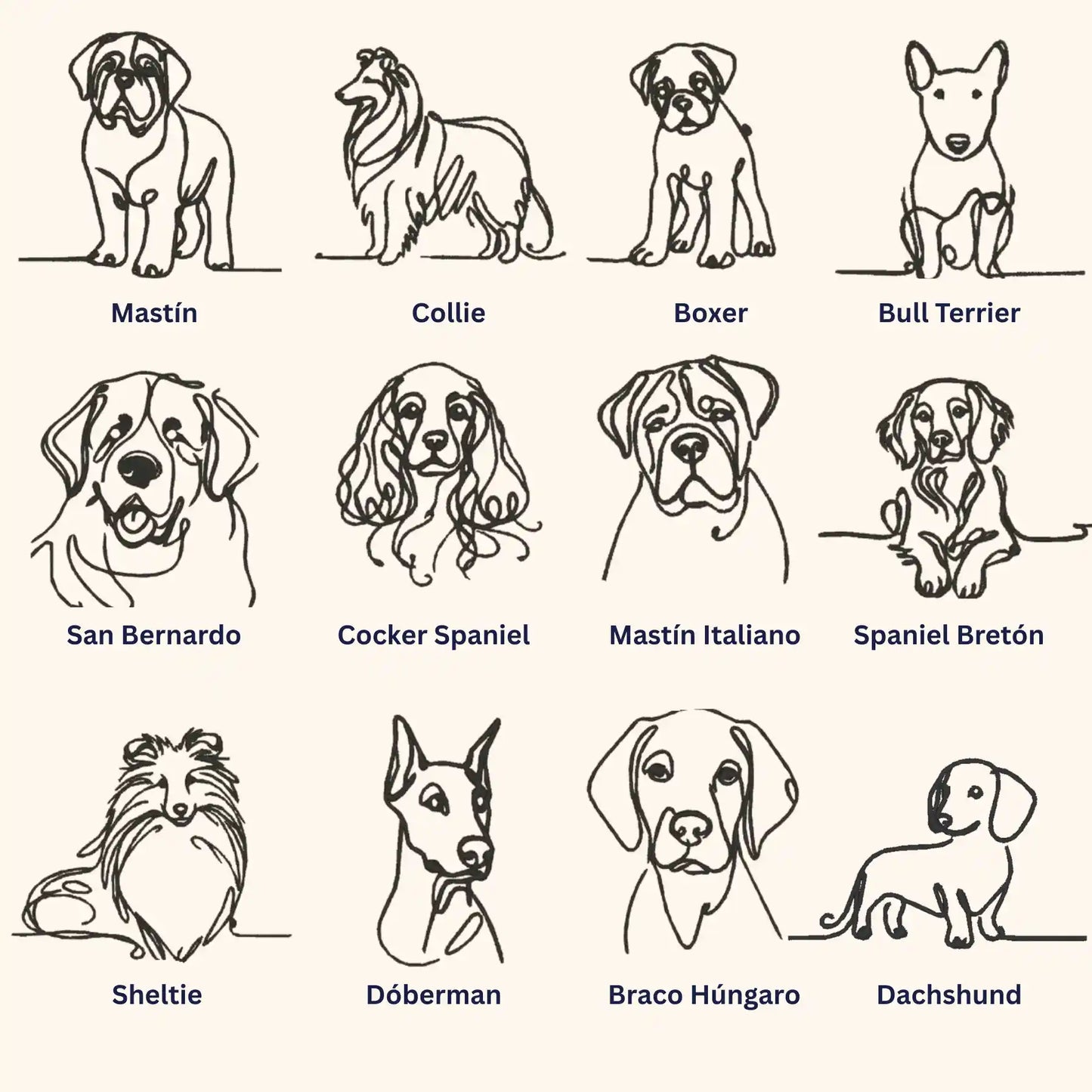 Silueta de Perro Minimalista Bordado - Polerón Canguro
