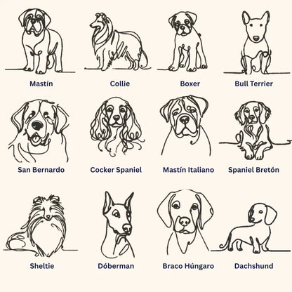Silueta de Perro Minimalista Bordado - Polerón Canguro