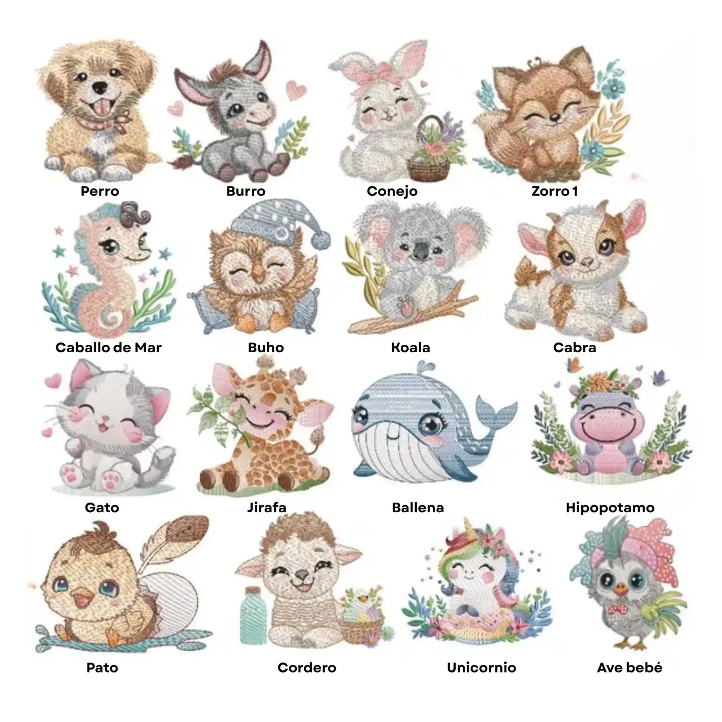 Animales Bebé - Personalizado con Nombre