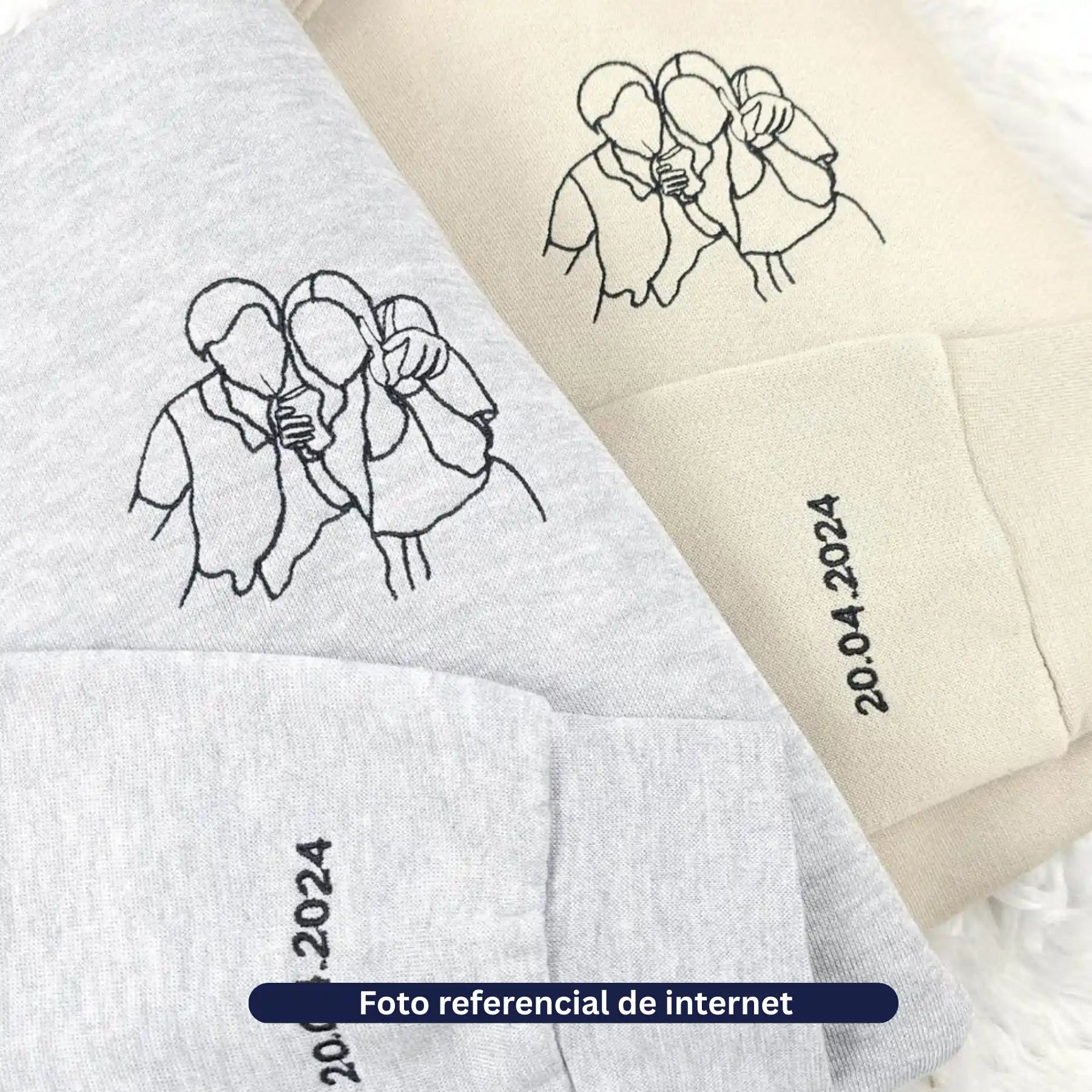 Pack 2 Polerones con tu Foto en Bordado