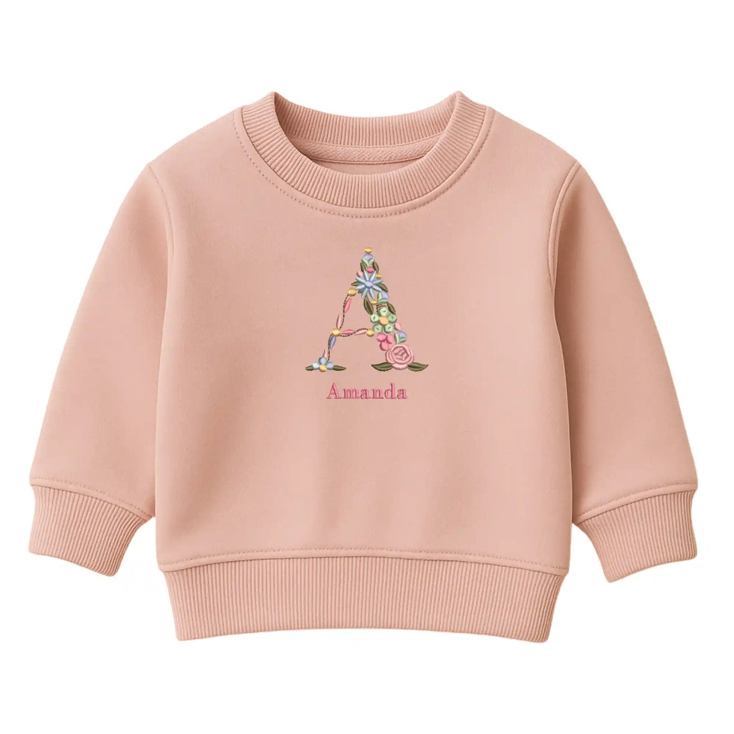 Letra Floral Bordada - Personalizada con Nombre